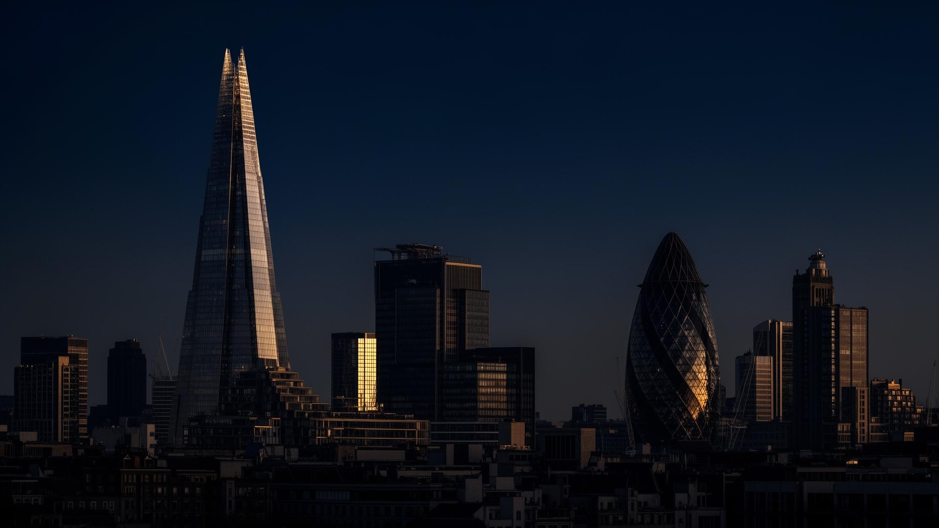 London skyline at dusk